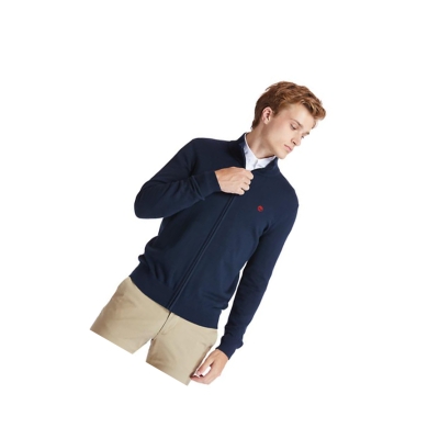 Timberland Williams River Full-Zip Pulóverek Férfi Sötétkék | HU-610LVIN